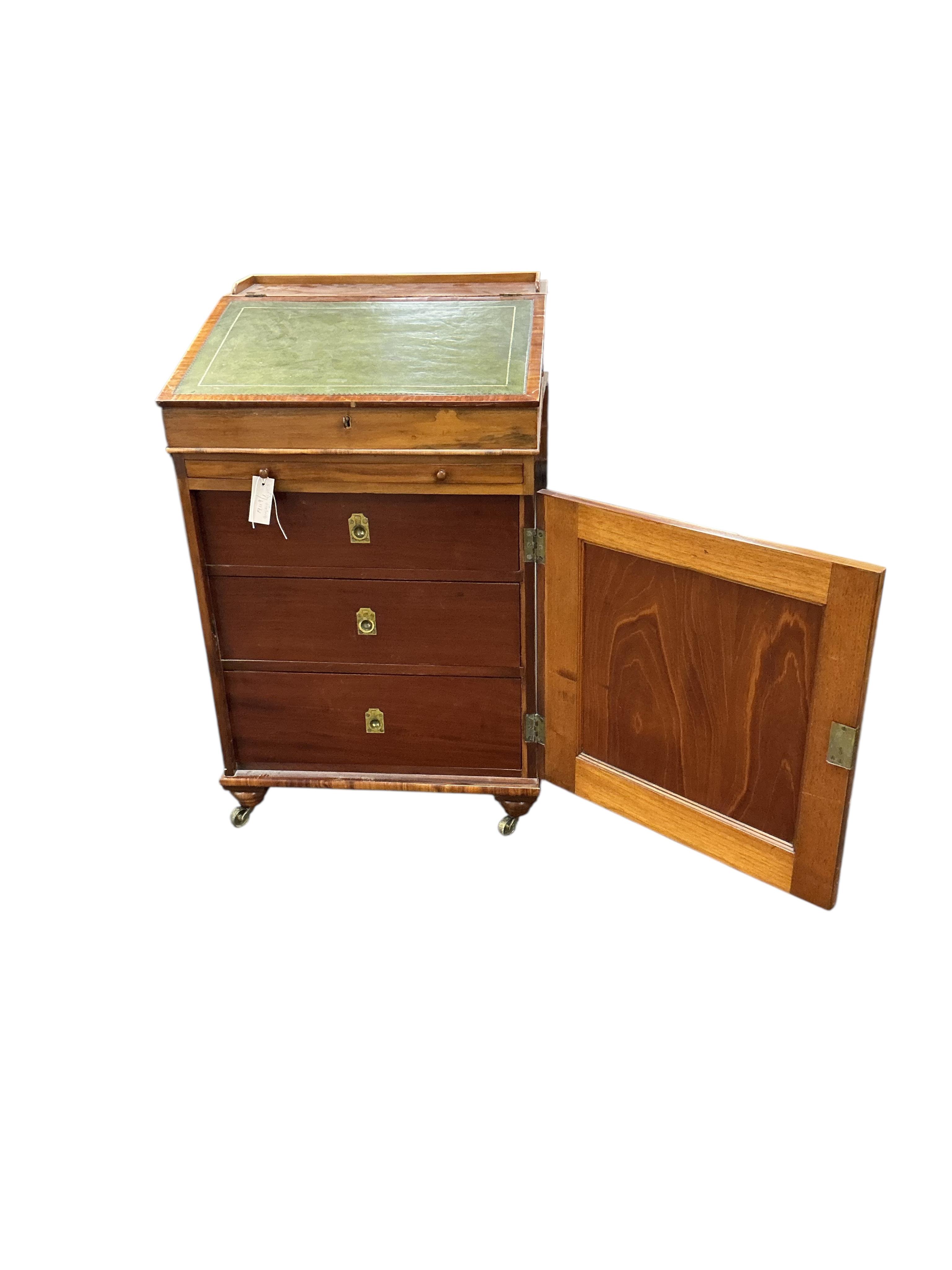 A 19th century Gonzalo Alves Davenport, width 57cm, depth 57cm, height 89cm